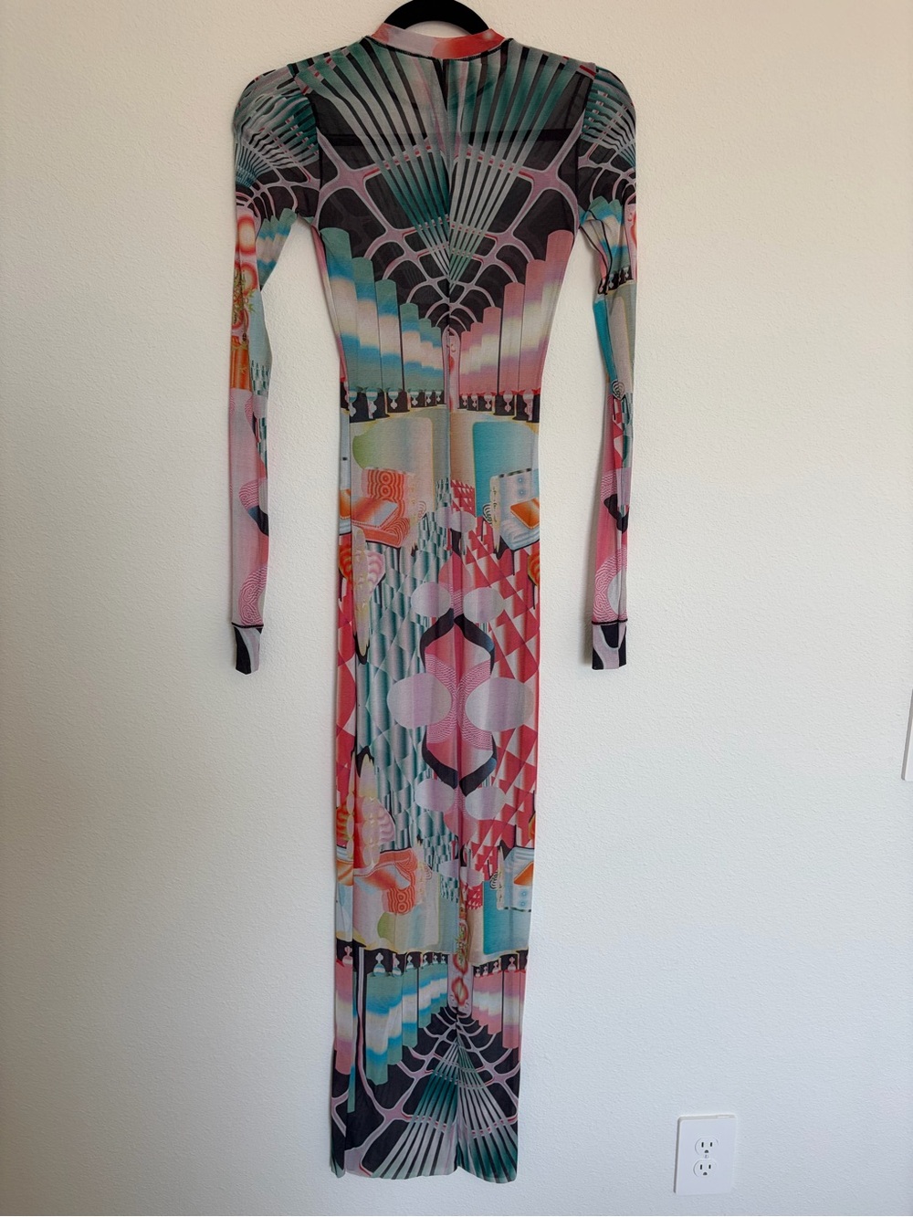 RARE Skims Summer Mesh Long Sleeve Dress Deco Train - Picture 6 of 6